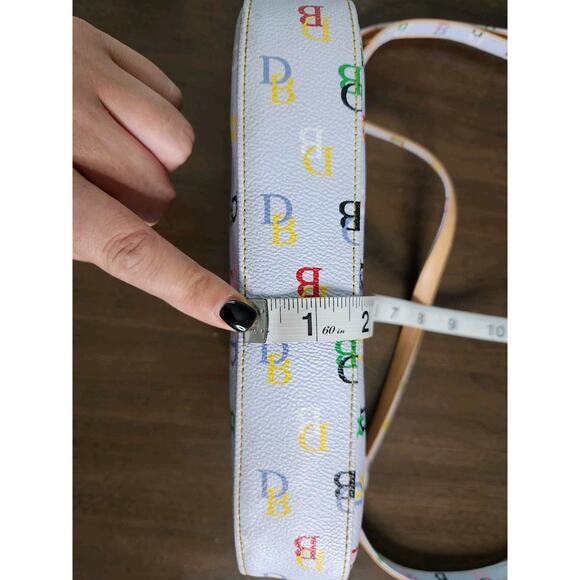 Dooney & Bourke Vintage Y2k Baby Blue Rainbow DB Monogram Small Crossbody Bag - Picture 12 of 12
